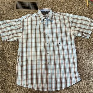 Twenty Blue and Brown Casual Button Down Shirt